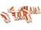 12 12mm to 14mm Orange and White Striped Vintage Plastic Tube Beads